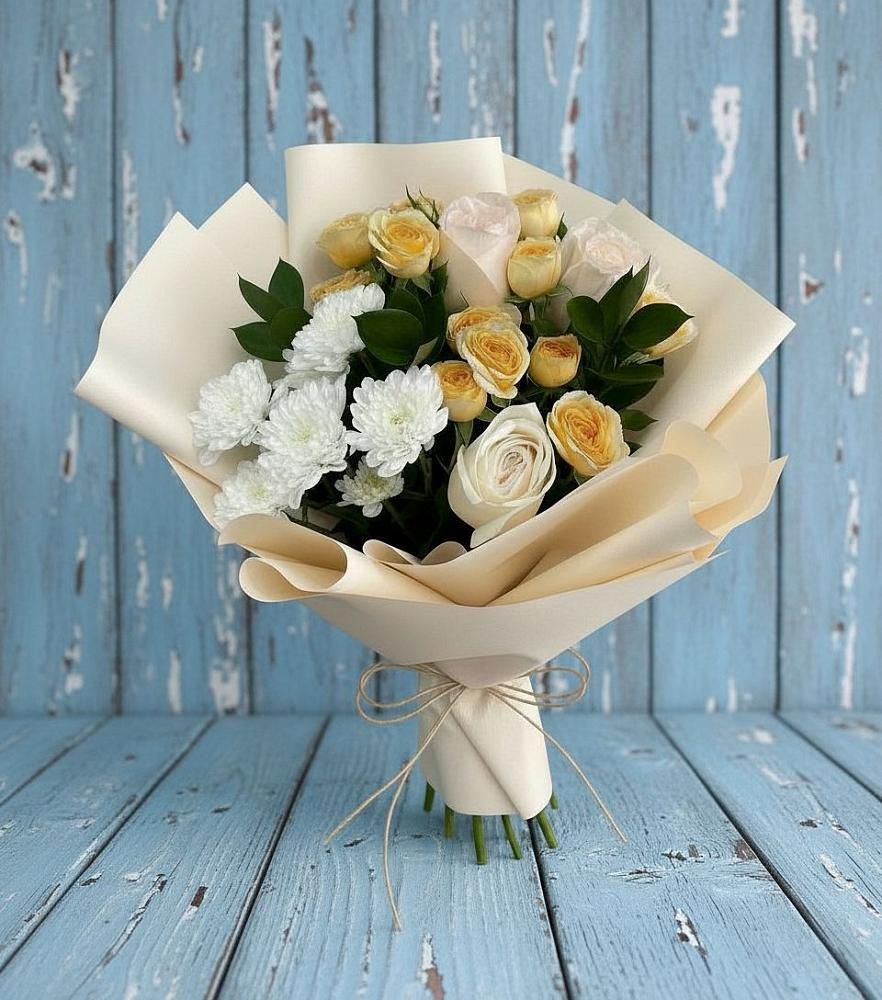 Букет цветов из: Розы и Хризантемы в Вартемяги