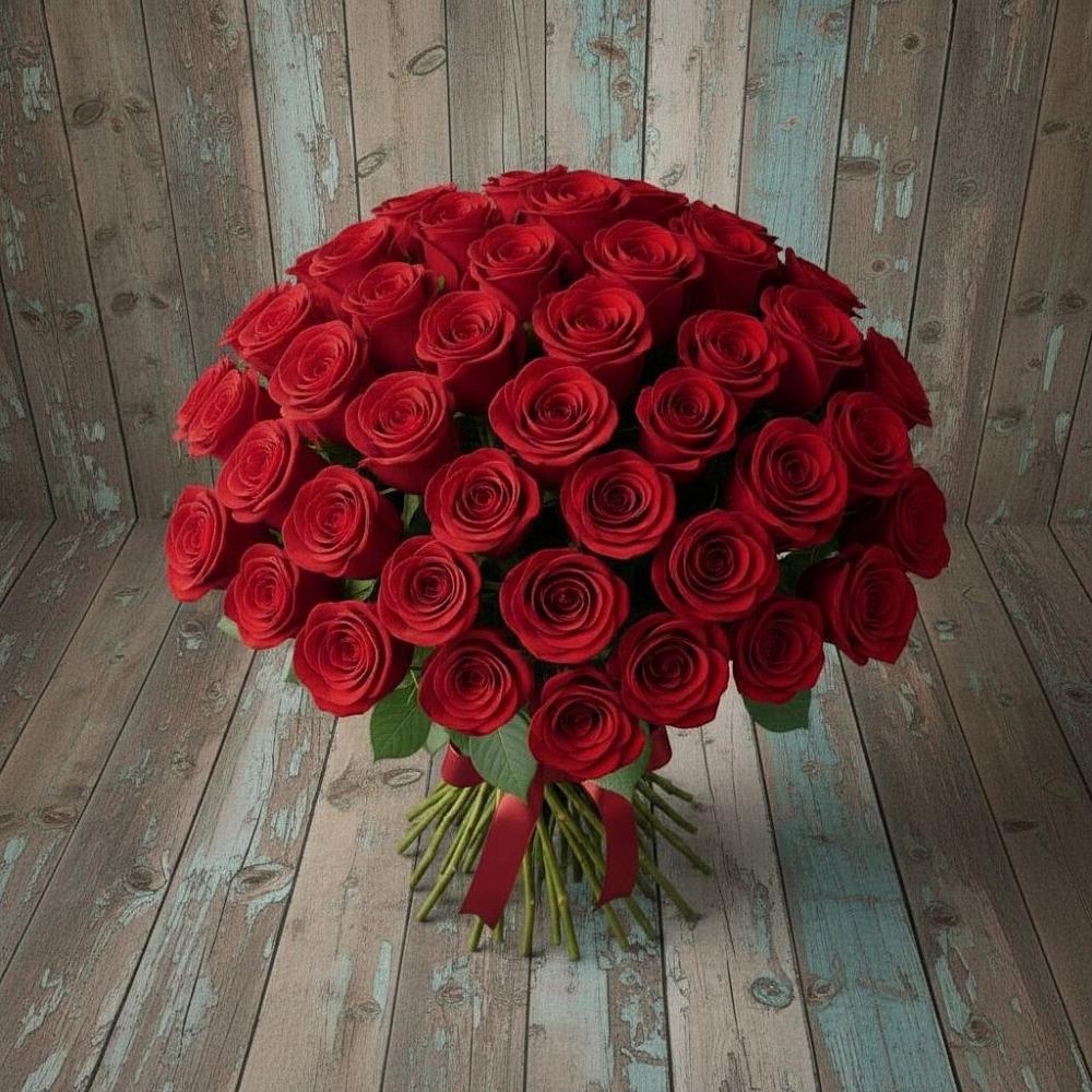 Букет 55 Красных роз Фридом в Вартемяги