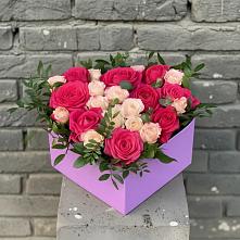 Цветочная композиция из Розы в коробке #REPLACE_PRED# Вартемяги