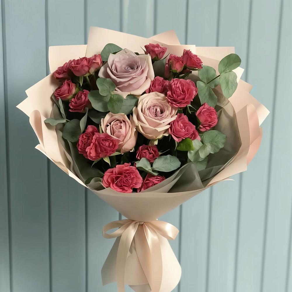 Букет цветов из: Гвоздики и Розы в Вартемяги