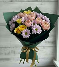 Букет цветов из:  Хризантемы и Розы в Вартемяги