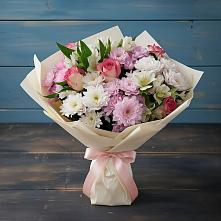 Букет цветов из:  Хризантемы, Альстромерии и Розы в Вартемяги
