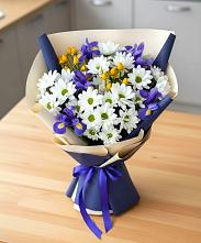 Букет цветов из:  Розы, Ирисы и Хризантемы в Вартемяги