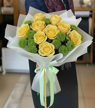 Букет цветов из:  Хризантемы и Розы в Вартемяги