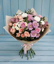 Букет цветов из:  Хризантемы, Розы и Альстромерии в Вартемяги