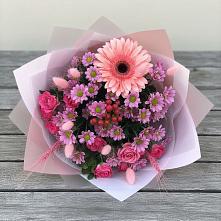 Букет цветов из:  Розы, Герберы и Хризантемы в Вартемяги