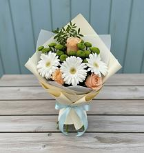 Букет цветов из:  Герберы, Розы и Хризантемы в Вартемяги
