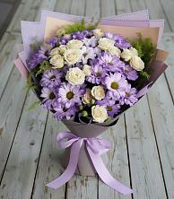 Букет цветов из:  Хризантемы и Розы в Вартемяги