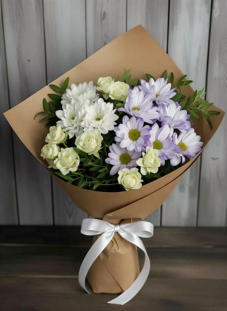 Букет цветов из: Хризантемы и Розы в Вартемяги